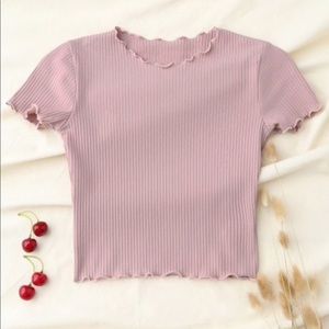 Ruffled mauve crop top